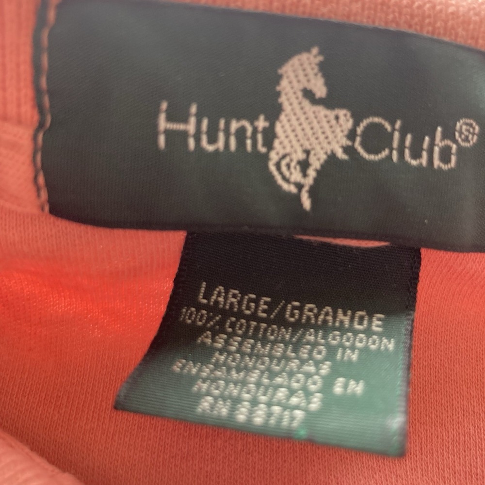 Vintage Hunt Club Polo Shirt Mens Large Orange Cotton Casual - Picture 3 of 6
